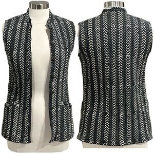 Fabindia Women’s Ikat Print Quilted Reversible Jacket in the Size Small